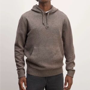 Everlane THE FELTED MERINO HOODIE Taupe Wool Men’s Sweater Medium